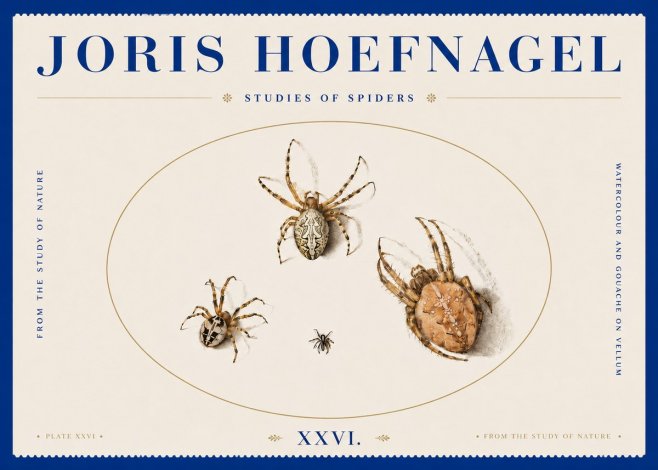 Joris Hoefnagel Studies of Spiders III No4 - Poster