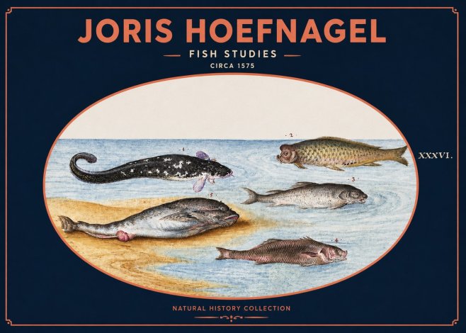 Joris Hoefnagel Fish Studies No2 - Poster