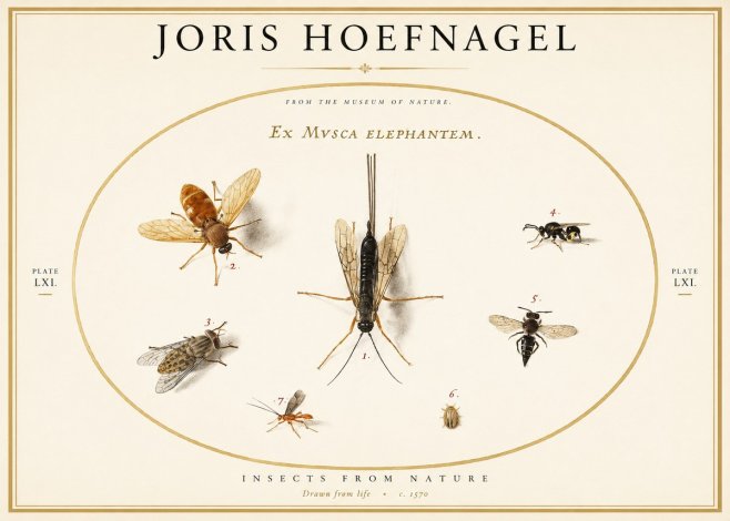 Joris Hoefnagel Ex Mvsca Elephantem. No1 - Poster