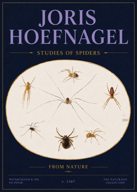 Joris Hoefnagel Studies of Spiders from Nature No4 - Poster