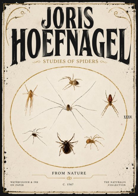 Joris Hoefnagel Studies of Spiders from Nature No5 - Poster