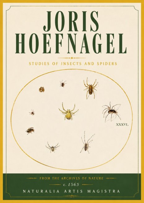 Joris Hoefnagel Studies of Insects and Spiders No6 - Poster