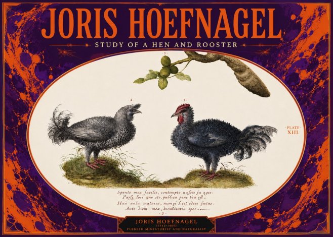 Joris Hoefnagel Study of a Hen and Rooster No4 - Poster