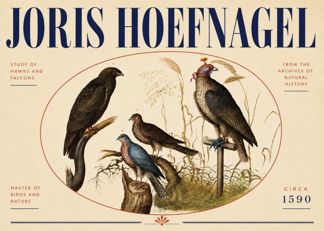 Joris Hoefnagel Studies of Hawks and Falcons No5 - Poster