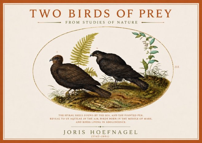 Joris Hoefnagel Two Birds of Prey - from Studies of Nature No3 - Poster