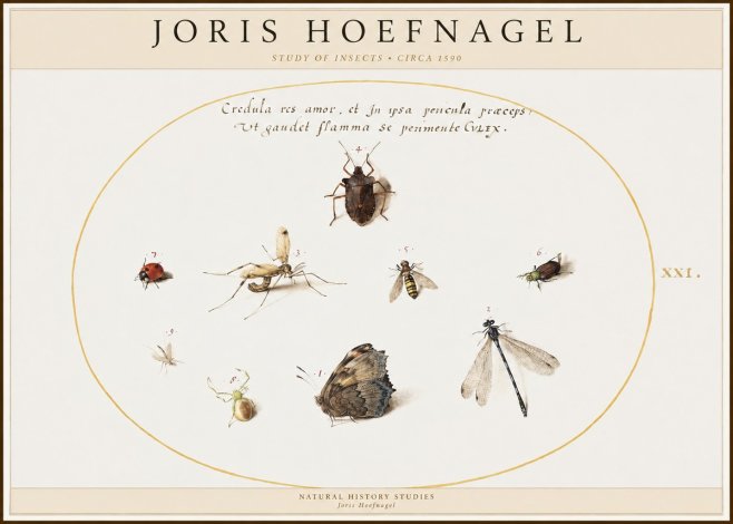 Joris Hoefnagel Study of Insects • Circa 1590 No1 - Poster