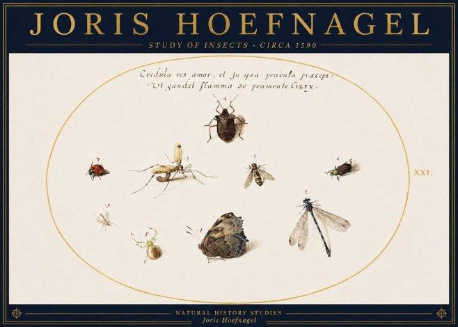 Joris Hoefnagel Study of Insects • Circa 1590 No4 - Poster