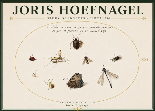 Joris Hoefnagel Study of Insects • Circa 1590 No5 - Poster