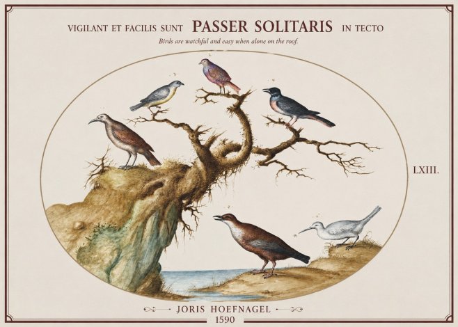 Joris Hoefnagel Vigilant Et Fact Suum Sicut Passer Solitarius in Tecto No2 - Poster