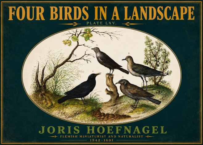 Joris Hoefnagel Four Birds in a Landscape No6 - Poster