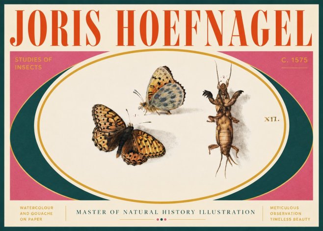 Joris Hoefnagel Studies of Insects Xii No4 - Poster
