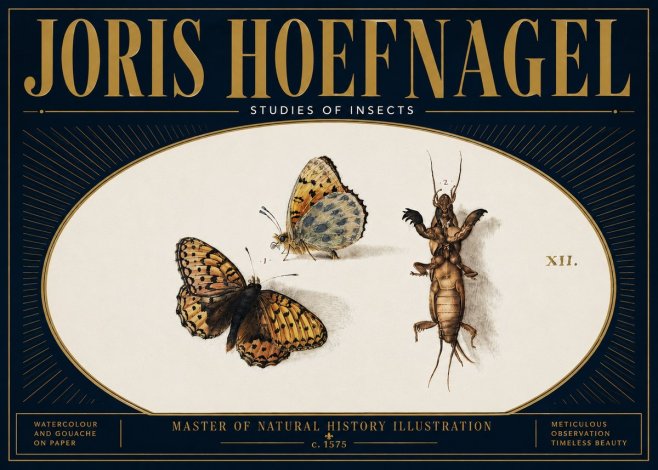 Joris Hoefnagel Studies of Insects Xii No6 - Poster