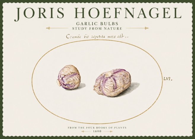 Joris Hoefnagel Garlic Bulbs Study from Nature No4 - Poster