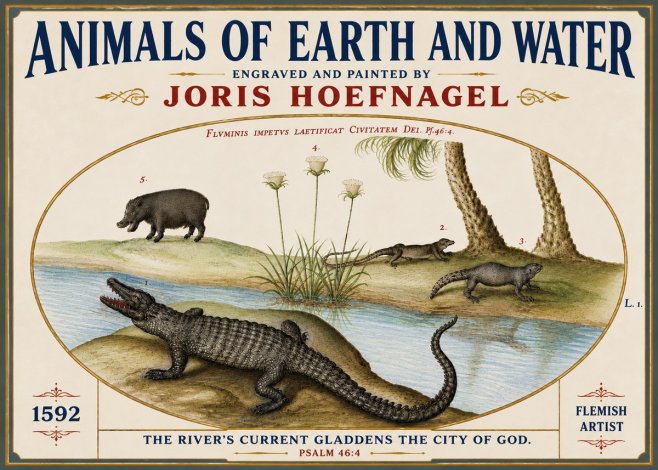 Joris Hoefnagel Animals of Earth and Water No6 - Poster
