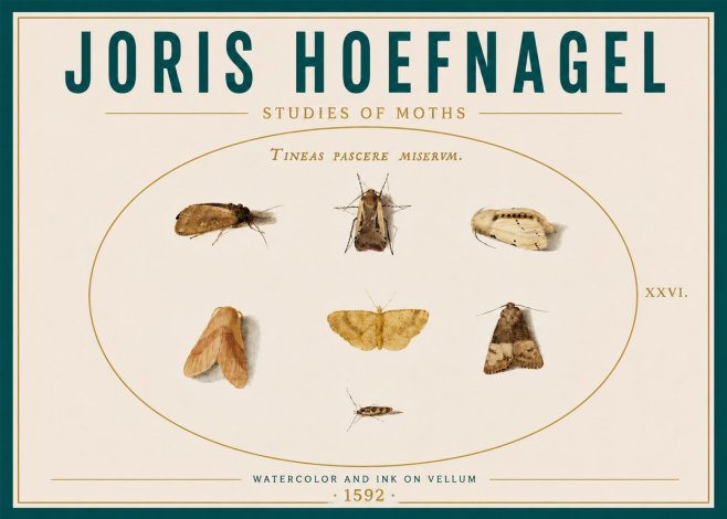 Joris Hoefnagel Studies of Moths II No6 - Poster