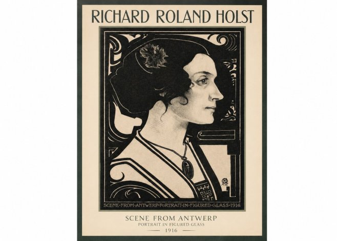 Richard Roland Holst Scene from Antwerp - Portrait in Figured Glass No2 - Poster