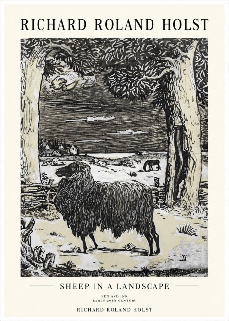 Richard Roland Holst Sheep in a Landscape No1 - Poster