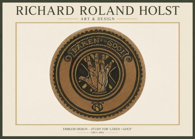 Richard Roland Holst Emblem Design – Study for 'Lären • Goot' No1 - Poster
