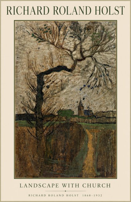 Richard Roland Holst Landscape with Church No1 - Poster