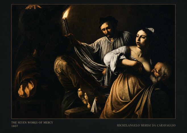Michelangelo Merisi da Caravaggio The Seven Works of Mercy III No5 - Poster