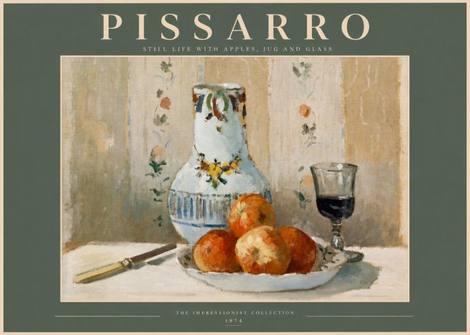 Pissarro Still Life with Apples, Jug and Glass No2 - Poster