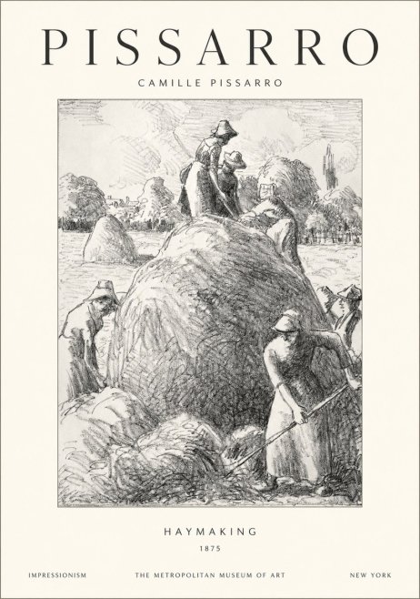 Pissarro Haymaking No1 - Poster