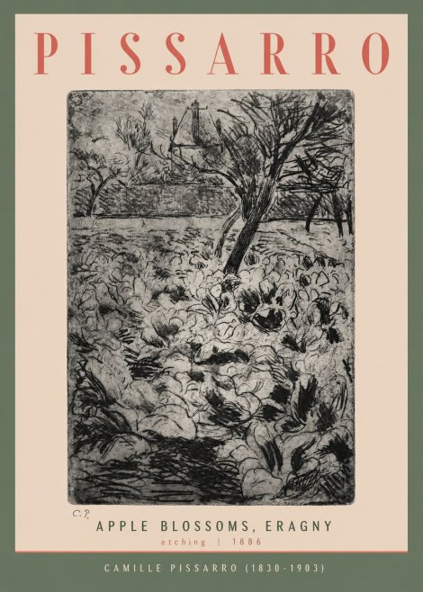 Pissarro Apple Blossoms, Eragny No2 - Poster