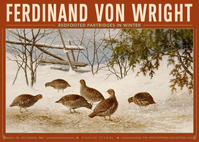 Ferdinand von Wright Redfooted Partridges in Winter No5 - Poster