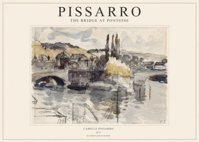 Pissarro The Bridge at Pontoise No1 - Poster