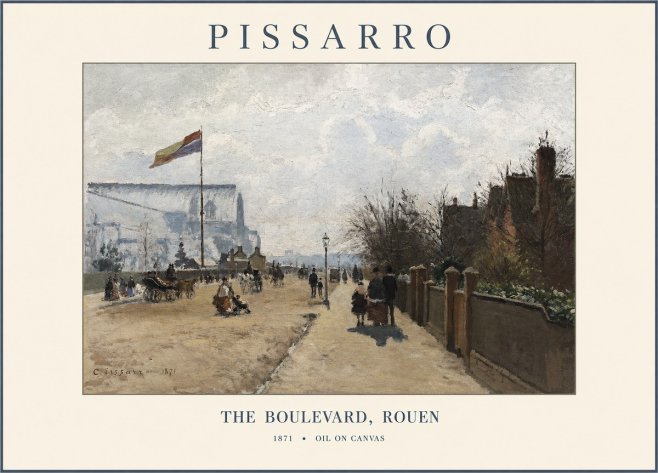 Pissarro The Boulevard, Rouen No1 - Poster