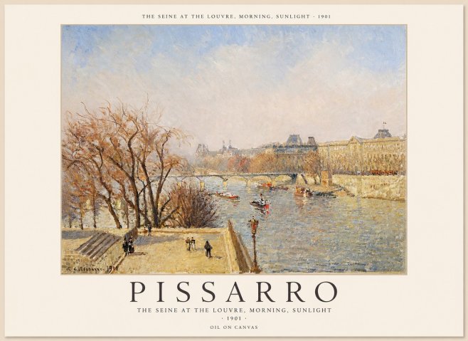 Pissarro The Seine at the Louvre, Morning, Sunlight - 1901 No1 - Poster
