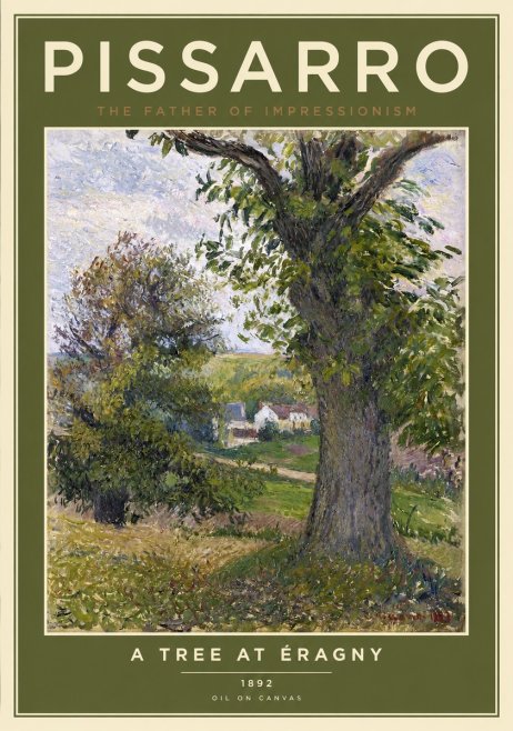Pissarro The Oak at Éragny No2 - Poster