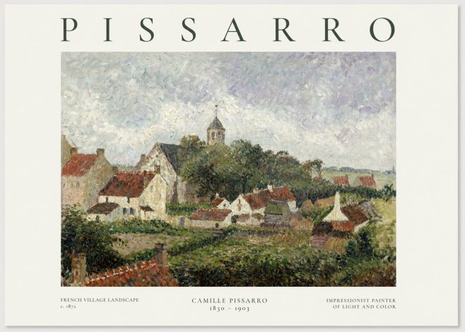 Pissarro French Village Landscape No1 - Poster