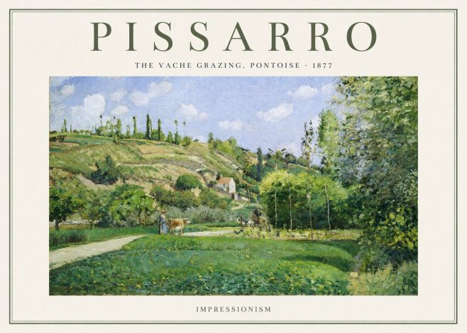 Pissarro The Vache Grazing, Pontoise · 1877 No1 - Poster