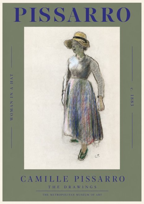 Pissarro Study of a Woman in a Hat No2 - Poster
