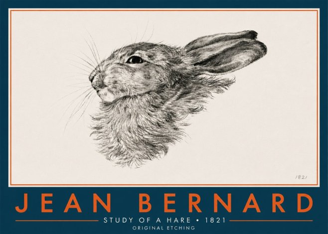 Jean Bernard Study of a Hare No6 - Poster
