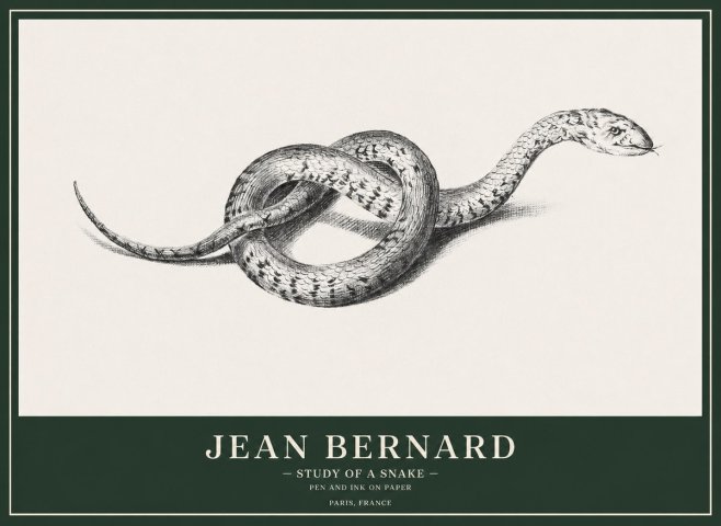 Jean Bernard Study of a Snake No1 - Poster