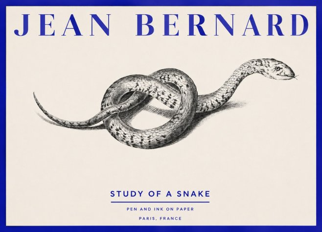 Jean Bernard Study of a Snake No2 - Poster