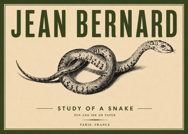 Jean Bernard Study of a Snake No6 - Poster