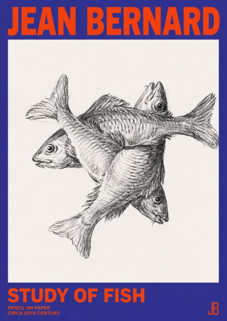 Jean Bernard Study of Fish No2 - Poster