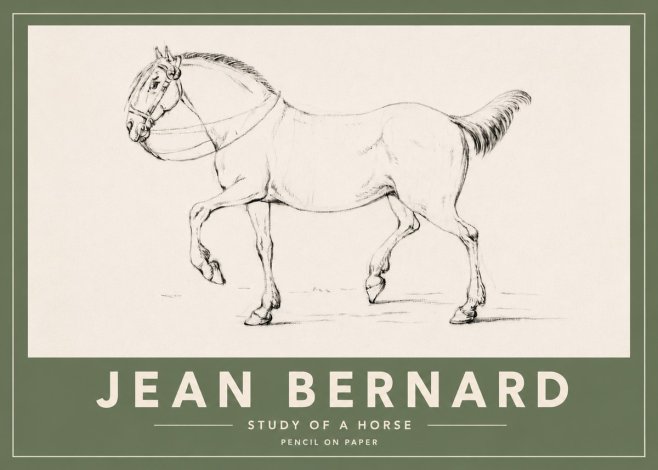 Jean Bernard Study of a Horse XVI No4 - Poster