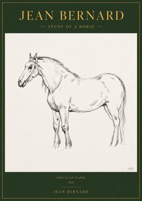 Jean Bernard Study of a Horse XVII No3 - Poster