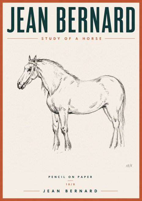Jean Bernard Study of a Horse XVII No6 - Poster