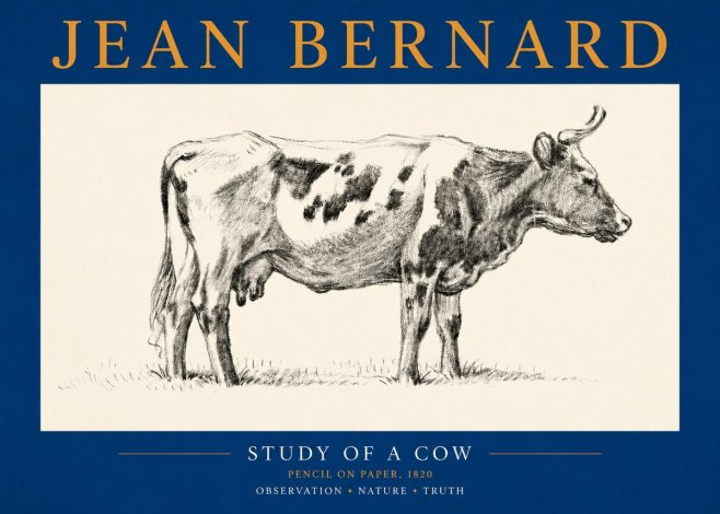 Jean Bernard Study of a Cow XX No5 - Poster