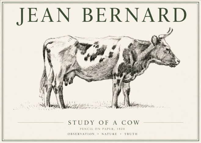 Jean Bernard Study of a Cow XX No6 - Poster