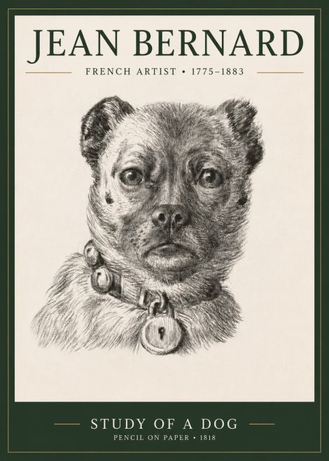 Jean Bernard Study of a Dog IV No3 - Poster