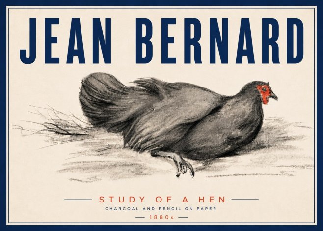 Jean Bernard Study of a Hen No5 - Poster