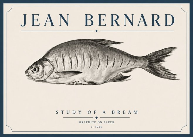 Jean Bernard Study of a Bream No5 - Poster