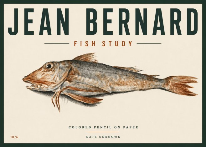 Jean Bernard Fish Study II No6 - Poster