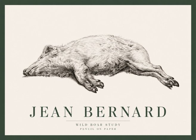 Jean Bernard Wild Boar Study No2 - Poster